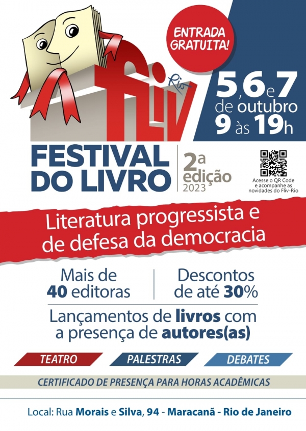 Festival do Livro começa dia 5 de outubro no Sinttel-Rio