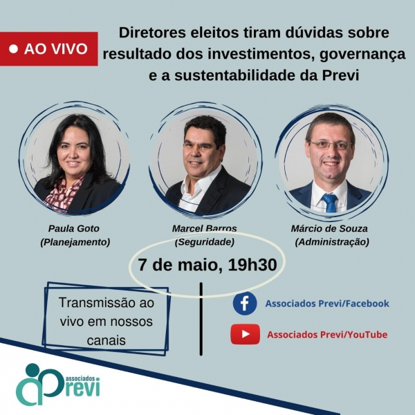 Participe da live dos diretos eleitos da Previ-BB, nesta quinta (7/5)