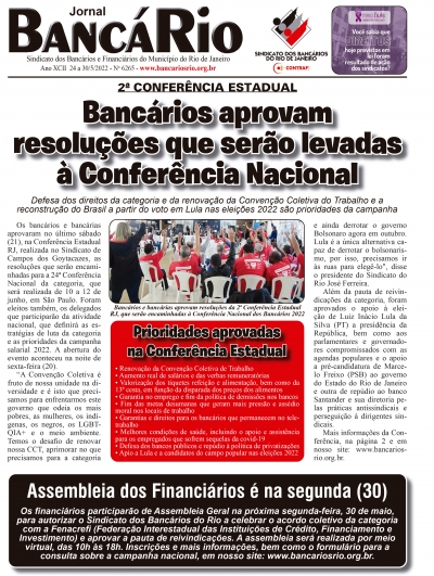 Bancário 6265  de 24 a 30/5/2022