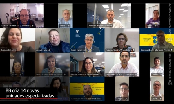Reunião virtual entre a Comissão de Funcionários e o BB
