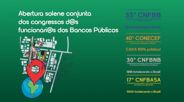 Contraf-CUT vai mostrar ao vivo, nesta quinta, a abertura dos congressos de bancos públicos