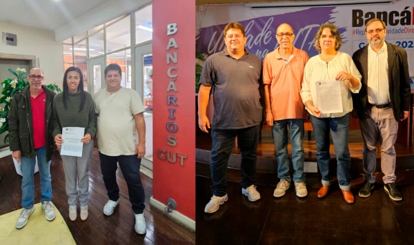 Ângela Lúcia (à esquerda) e Ana Cláudia agradeceram o apoio do Sindicato por suas reintegrações ao Bradesco 