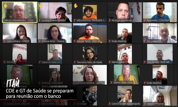 Representantes da COE e do GT Saúde se reuniram na terça (6) e estão prontos para a negociação com a direção do Itaú, na próxima quarta-feira (14)