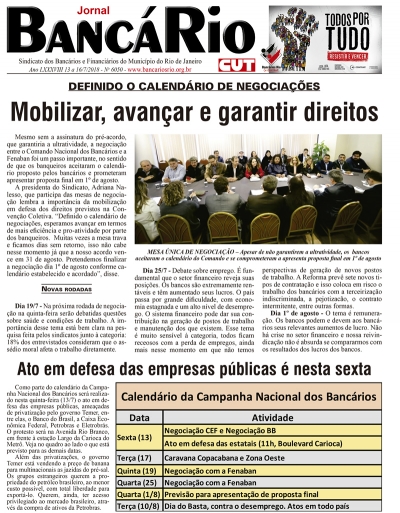 Bancário 6050 Edição de 13 a 16/7/2018