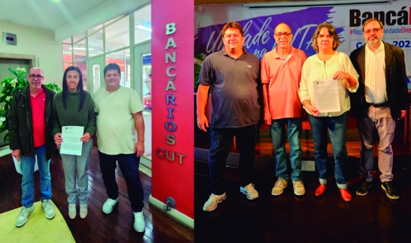 Ângela Lúcia (à esquerda) e Ana Cláudia agradeceram o apoio do Sindicato por suas reintegrações ao Bradesco
