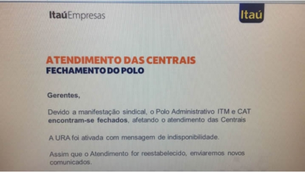 Itaú: Protestos afetam centrais de atendimento