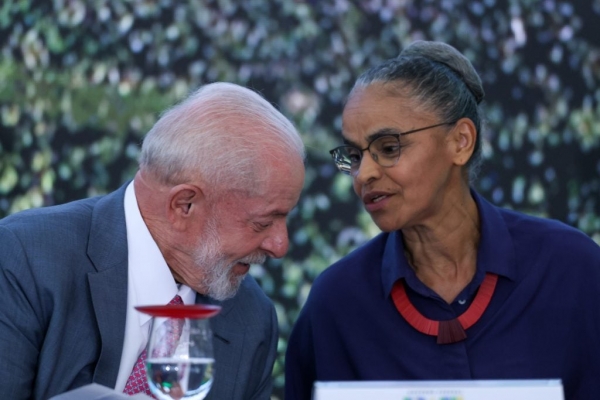 O presidente Lula e a ministra Marina Silva, do Ministério do Meio Ambiente. Foto: Agência Brasil.