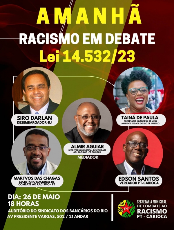 Evento nesta sexta (26) vai debater nova Lei contra crime de injúria racial