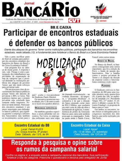 Bancário 6033 Edição de 8 e 9/5/2018