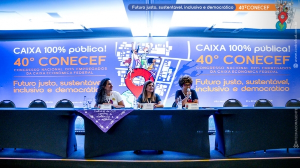 Manifesto condena assédio e outros tipos de violência. Foto cedida pela Contraf-CUT.