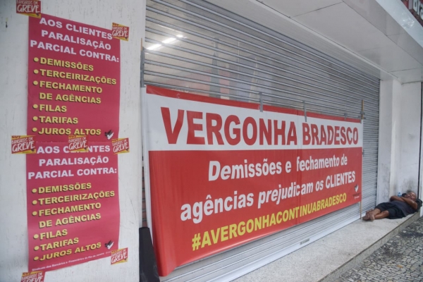 Brasil gera empregos, mas Bradesco lucra e continua demitindo em massa. Foto: Nando Neves.